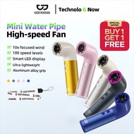 【Buy 1 Free 1】GOOJODOQ Mini Fan Rechargeable 3000mAh Turbo Electric Jet Handheld Portable Strong Win