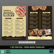 1-Set PSD Food Menu Design Template | PHOTOSHOP Editable Design Template Digital File (SW953)