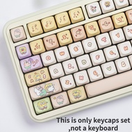 PBT Keycap MOA Cartoon SpongeBobb Keycap Dye Sublimation Patrick Star Cute Round Keycap Adaptable To