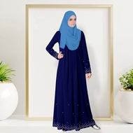 Abaya Muslim Dress Plain Women Fashion Jubah Ankara  Baloon Long Sleeve Elegant Pleated Dress