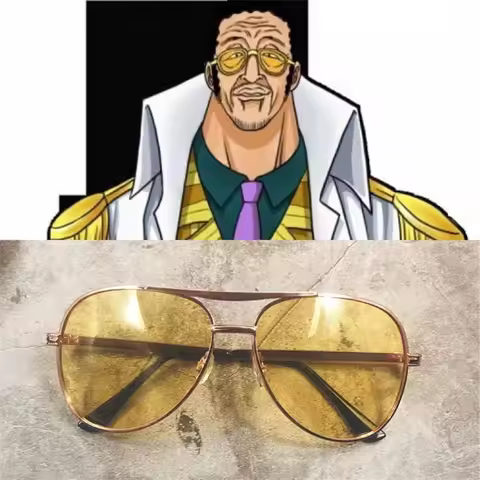 Navy Admiral Borsalino Cosplay Glasses Kprusoian Kizaru Yellow Monkey Sunglasses Anime Eye Glass Hal
