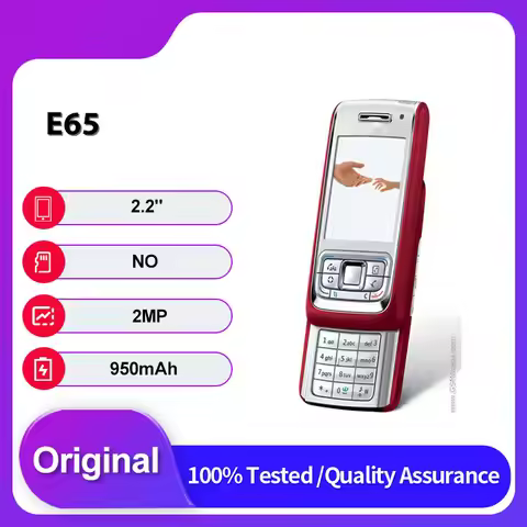 Original Unlocked E65 2MP 950mAh Mobile Phone 2.2 inches Russian Arabic Keyboard Made in Finland