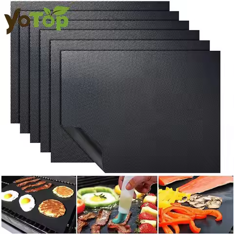 0.2mm Thick Ptfe Barbecue Grill Mat 33*40cm Baking BBQ Grill Mats Sheet Grill Foil Non-Stick Reusabl