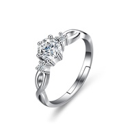 LOVETIA Cincin Perak Asli 925 Cincin Wanita Berlian Moissanite Wedding Ring 0.5 Ct Sertifikat GRA BT