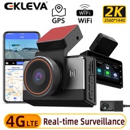 EKLEVA กล้องติดรถยนต์เครือข่ายซิม4Gเครื่องติดตามกล้องบันทึกวิดีโอรถวิสัยทัศน์ตอนกลางคืน UHD รองรับกา