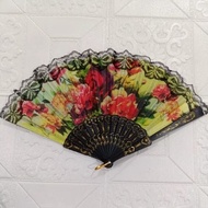 Folding Fan Dance Fan Spanish Fan Lace Random Motif Colorful Fan Travel Fan Travel Fan Beautiful Fan