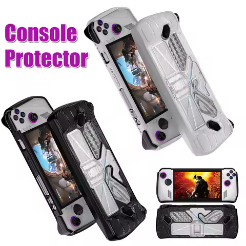 Console Housing TPU PC Game Console Full Cover with Bracket Shockproof Replacement Accessories for A