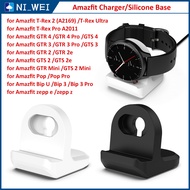 Silicone Charging Base and Charger for Amazfit GTR 4 3 2 GTS 2 Mini Charging Cable Stand for Amazfit T-Rex Ultra T-Rex 2 BIP