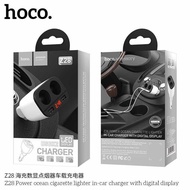 HOCO Z28 หัวชาร์จไฟในรถ 3.1A USB 2 พอร์ต มีช่องจุดบุหรี่ 2 ช่อง และจอ LED บอกสถานะ Car charger with