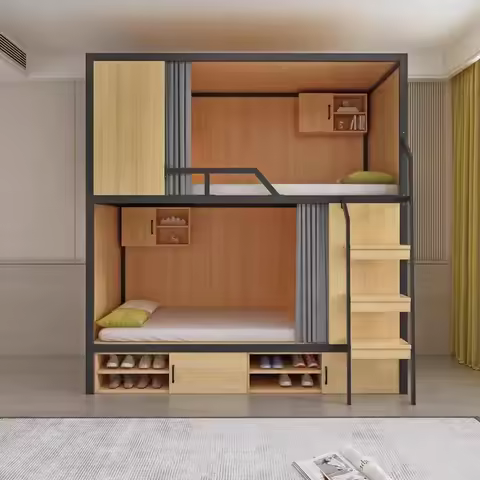 Upper and lower bunk beds School dormitory apartment bed Youth hostel space capsule all-inclusive be