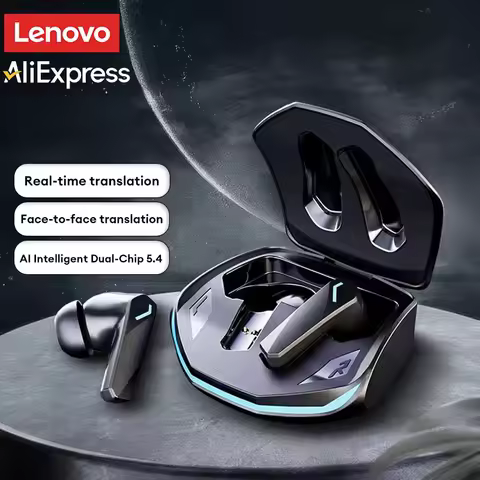 Lenovo GM2 PRO AI Voice Translation HD Call Wireless Bluetooth 5.4 Earphone HiFi Music Game Headphon