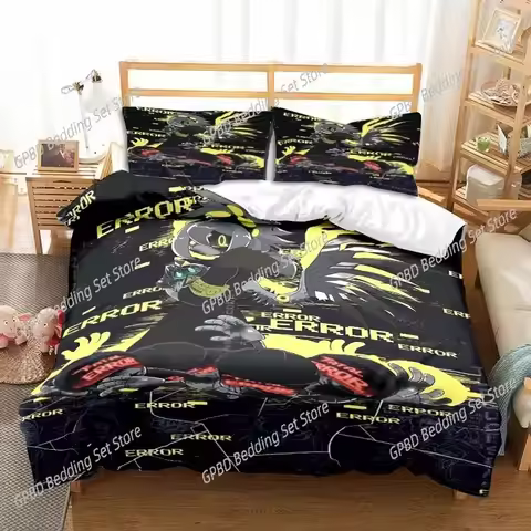 Murder Drones Anime Bedding Set Duvet Cover Pillow Case Children's Bedroom Bed Three-piece Set Singl