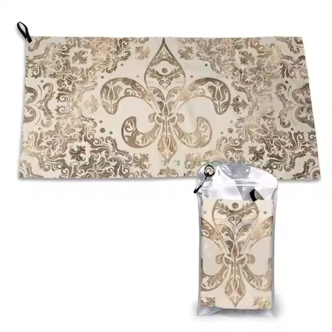 Fleur-De-Lis Ornament-Pastel Gold Quick Dry Towel Gym Sports Bath Portable Mv Agusta Stuff Mv Agusta