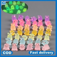hl 6pcs Luminous Mini Resin Pig Car Dashboard Decor Cartoon Ornaments ph