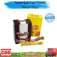 Nabati Rolls Coklat / Keju Richeese 1 Box Isi 20 pcs - Wafer Rolls Nabati - Nabati Wafer roll isi 20pcs - Snack Rentengan - Jajan rencengan - Snack kekinian - Snack 500an - Jajajan Anak