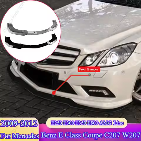Front Bumper Splitters Lip For Mercedes Benz E Class Coupe C207 W207 E250 E300 E350 E500 AMG 2009-20