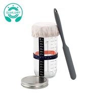 1Set Glass Airtight Jar Sourdough Maker Natural Fermentation Jar +Lid and Scale Dough Fermentation K