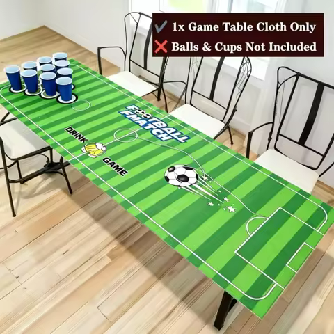 1pc New Beer Pong Table Mat, football soccer Beer Pong Table Drinking Games Party Board Game Mat,Not