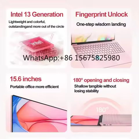 Student Education Laptop 15.6" Pink N95 4 Core 4 Thread 16GB DDR4 Windows 11