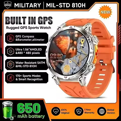 2026 New Military T-Rex3 GPS Smart Watch Built in GPS Compass Altimeter Barometer ChatGPT 5ATM Water