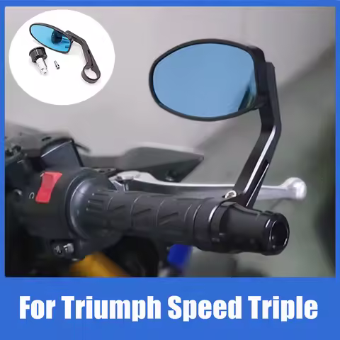 2PCS Motorcycle Rearview Mirrors CNC Motorcycle Bar End Black Rearview Side Mirror For Triumph Speed
