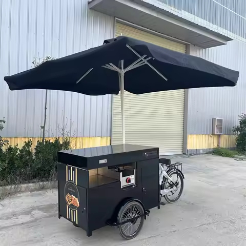 Customized Tricycle 3 Wheel Electric Ice Cream Bike Mobile Coffee Trailer Coffee Vending Carts Coffe