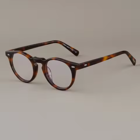 Vintage Round Acetate Men Optical Glasses Frames Gregory Peck OV5186 Glasses Women Spetacle Fashon E