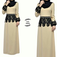 DQZShop "Dress Jubah Dinner Muslimah Fashion (FREE SIZE & PLUS SIZE)"