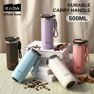 KADA Tumbler Hot and Cold 500ml(17oz) 304 Stainless Steel with Handle Easy to Clean for Coffee Sport