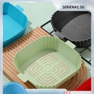 [seriena1.sg] Silicone Air Fryers Oven Baking Tray Non-stick Disk Square for Home Kitchen Tool