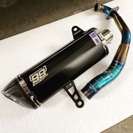 knalpot xmax 250 / 300 header flow black fullset original 99 racing