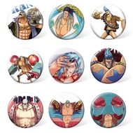 9pcs 58mm One Piece Luffy Ace Trafalgar Law Robin Nami Zoro Cartoon Badge Anime Round Brooch Pin