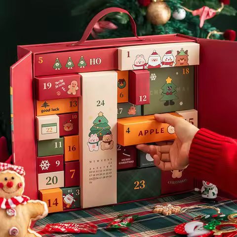 Do-It-Yourself Xmas Countdown Calendar with 24 Different Treasure Boxes; DIY Advent Christmas Calend