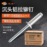 Countersunk Head 2.4-4.0 Rivets Aluminum GB12617 Open Countersunk Hole Pull Rivets Open Type Flat He