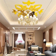 30/58CM Mirror flower wall sticker decal Ceiling lamp decor sticker Liner Acrylic 3D Ceiling sticker