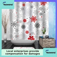 Cross-Border Hot Sale Shower Curtain3DChristmas Snowflake Shower Curtain Waterproof Partition Curtai
