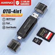 AMINO 4 in 1 USB 3.0 Type C/ SD Card/ TF Memory Card Read OTG Adapter