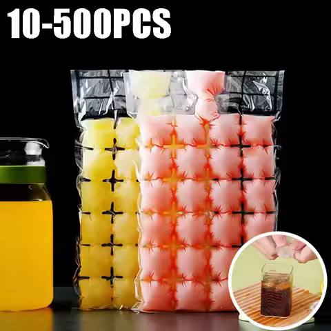 In Stock Disposable Custom Printed Clear Self Seal Plastic Frozen Ice Cube Poly Bag for Cold Drinks 