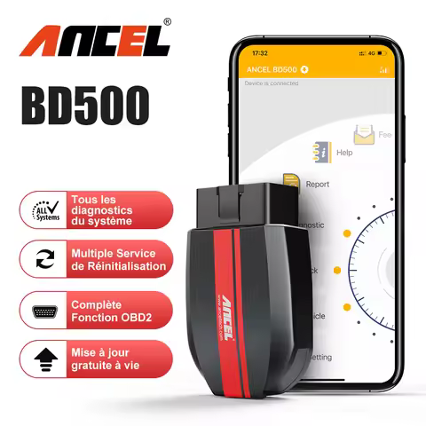 ANCEL BD500 Bluetooth 5.0 OBD2 Scanner Car Code Reader All System EPB /Throttle Learning Mutiple Res