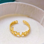 Fashionable LOVE Letter Hammered Ring Personality Hip-hop Geometric Hip-hop Irregular Ring