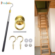[Predolo] Attic Pull Down Hook Heavy Duty Loft Ladder Extension Pole Kit Portable Accessory for Retr
