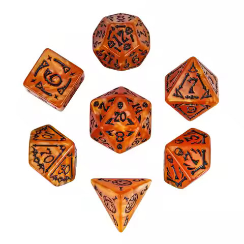 D&D Dices Skull Pumpkin Bat Broom D4 D6 D8 D10 D% D12 D20 Halloween Element Polyhedral Dice Set for 