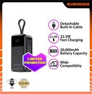 (Ready Stock) Riversong Phantom 20 Powerbank (20000mAh Battery Capacity) 22.5W Fast Charging - 2 yea