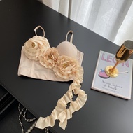 Áo Ba Lỗ Nữ Mùa Hè 2025 Áo Ba Lỗ Đính Hạt Hoa 3D Áo Ba Lỗ Đeo Vai Áo Ba Lỗ Có Đệm Ngực Áo Ba Lỗ Thườ