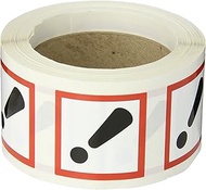 Accuform LZH617EV5 GHS Pictogram Label, EXCLAMATION MARK, 2" Length x 2" Width, Adhesive-Poly, Red/B