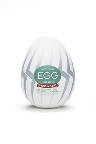 Tenga Easy Beat Egg Male Masturbation Toy, Thunder White