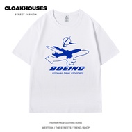 Fashion Company BOEING Merchandise Printed Short Sleeve Summer Men Women New Style Aviation Airplane
