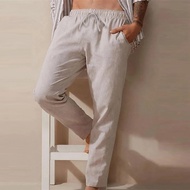 Cotton Long Pants Men 2023 Large Size Men'S Casual Jogging Home Imitation Linen Trousers Man Solid Color Loose Pencil Trousers