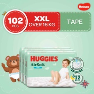 Huggies AirSoft Tape Diapers XXL - 34 pcs x 3 packs (102 pcs) baby babies