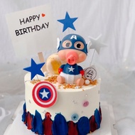 Captain America Cake topper Children's birthday Cake decoration/ Captain America figure/
